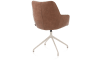 XOOON - Mats - chaise à acc. - piétement aluminium 4 pieds creme -pivotante - Pala cognac + Luton cuivre