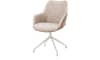 XOOON - Mats - chaise à acc. - piétement aluminium 4 pieds creme -pivotante - Pala cognac + Luton cuivre