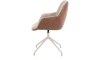 XOOON - Mats - chaise à acc. - piétement aluminium 4 pieds creme -pivotante - Pala cognac + Luton cuivre