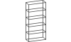 XOOON - Modulo - Design minimaliste - etagere de base 90 cm - 5 niveaux - 2 supports