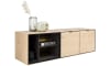 XOOON - Elements - Design minimaliste - lowboard 150 cm. - a suspendre + 2-portes + 3-niches + led