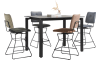 XOOON - Otis - design Scandinave - chaise bar - fonction pivotante -cadre noir - combi Kibo / Fantasy