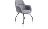 XOOON - Liv - Scandinavisch design - armstoel - frame off black + met wielen + greep - stof Ponti