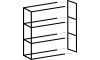 XOOON - Modulo - Design minimaliste - etagere de base 90 cm - 3 niveaux - 2 supports