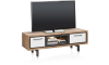 XOOON - Otta - design Scandinave - meuble tv 140 cm - 1-tiroir + 1-porte rabattante + 1-niche ( +LED)