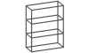 XOOON - Modulo - Design minimaliste - etagere de base 90 cm - 3 niveaux - 2 supports