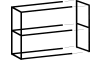 XOOON - Modulo - Minimalistisch design - basisrek 135 cm - 2 nivo&#39;s hoog - 2 staanders