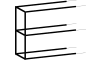 XOOON - Modulo - Design minimaliste - etagere extension 90 cm - 2 niveaux - 1 support