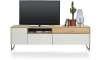 XOOON - Darwin - Design minimaliste - lowboard 1-porte + 3-tiroirs + 1-niche - 200 cm (+ LED)