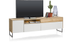 XOOON - Darwin - Design minimaliste - lowboard 1-porte + 3-tiroirs + 1-niche - 200 cm (+ LED)