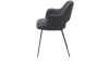 XOOON - Benton - design Scandinave - fauteuil + cadre graphite - tissu Monta +passepoil Tatra anthracite