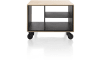 XOOON - Elements - Design minimaliste - table d&#39;appoint 60 x 60 cm. + 3-niches - avec roulettes & pieds