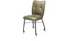 Henders & Hazel - Chiara - Moderne - chaise avec roulettes + ressorts ensaches - avec poignee en Catania noir - cuir Laredo
