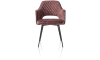 XOOON - Benton - design Scandinave - chaise a accoudoirs avec cadre rough off black - tissu Karese avec passepoil anthracite
