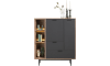 XOOON - Torano - Minimalistisch design - highboard 125 cm - 2-deuren + 2-laden + 3-niches (+ LED)