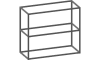 XOOON - Modulo - Design minimaliste - etagere de base 90 cm - 2 niveaux - 2 supports