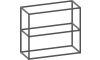 XOOON - Modulo - Design minimaliste - etagere de base 90 cm - 2 niveaux - 2 supports
