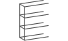 XOOON - Modulo - Minimalistisches Design - Anbau Regal 90 cm - 3 Niveau - 1 Gestell