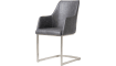 XOOON - Giuliette - Design minimaliste - fauteuil pied traineau inox - tissu Pala