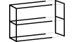 XOOON - Modulo - Minimalistisch design - basisrek 90 cm - 2 nivo&#39;s hoog - 2 staanders