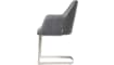 XOOON - Giuliette - Design minimaliste - fauteuil pied traineau inox - tissu Pala