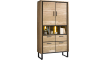 H&H - Tokyo - Industriel - armoire 100 cm - 4-portes + 2-tiroirs + 3-niches + LED