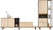 XOOON - Elements - Minimalistisch design - set van 2 - metalen u-poot + 2 x middenpoot (lowboards & dressoirs)