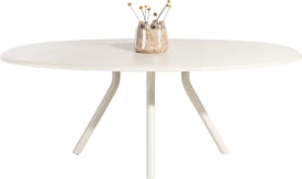 Tisch oval 210 x 120 cm. - stone-skin - Zentralfuss lang