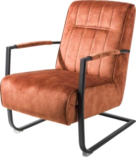 fauteuil met swing-frame metaal zwart