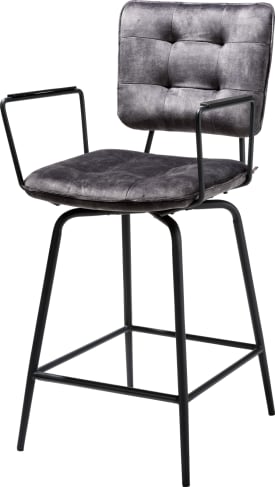 chaise de bar avec accoudoirs - off black - tissu Karese