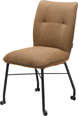 chaise avec roulettes + ressorts ensaches - avec poignee en Catania noir - tissu Vito