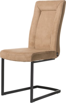 chaise - metal noir - pieds traineau rectangle avec poignee rectangle - tissu Nubucco