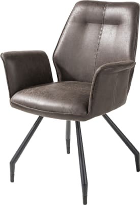 fauteuil - cadre noir + pieds - tissu Secillia
