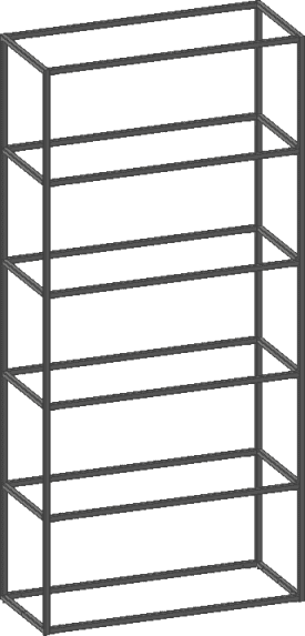 etagere de base 90 cm - 5 niveaux - 2 supports
