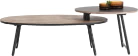 ensemble de tables basses - 65 x 50 cm (noir) + 110 x 60 cm (noyer)