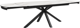 table extensible 200 x 100 cm. (+ 2 x 50 cm. ) - pied centrale - plateau en ceramique