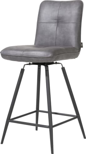 chaise de bar pivotante - pieds noir - Pala anthracite