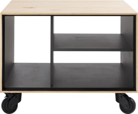 table d'appoint 60 x 60 cm. + 3-niches - avec roulettes & pieds