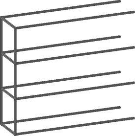 etagere extension 135 cm - 3 niveaux - 1 support