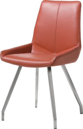 chaise - 4 pieds inox plie - cuir catania