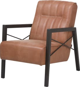 fauteuil met houten arm vintage clay / white / black