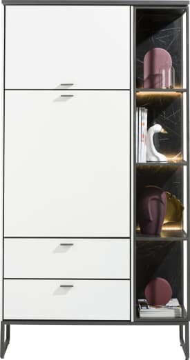 armoire 100 cm - 2-portes + 2-tiroirs + 4-niches (+ LED)