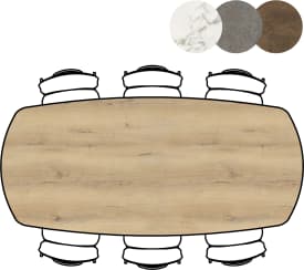 table de bar ovale - 240 x 110 cm - (hauteur 92 cm)