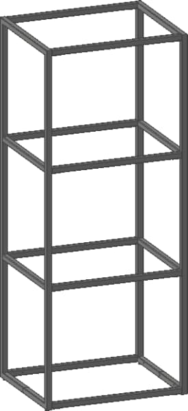 etagere de base 45 cm - 3 niveaux - 2 supports