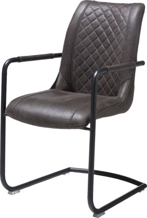 fauteuil + poignee ronde - cadre off black - tissu Secillia