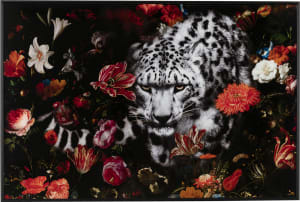 Floral Cheetah cadre 120x80cm