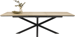 table a rallonge avec pied central 180 (+ 60) x 100 cm