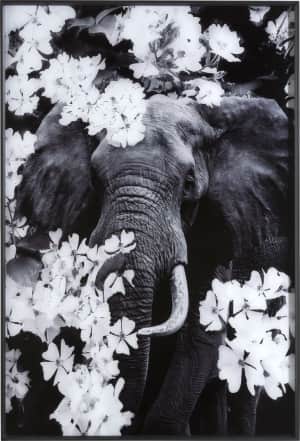 Flower Elephant toile imprimee 100x68cm
