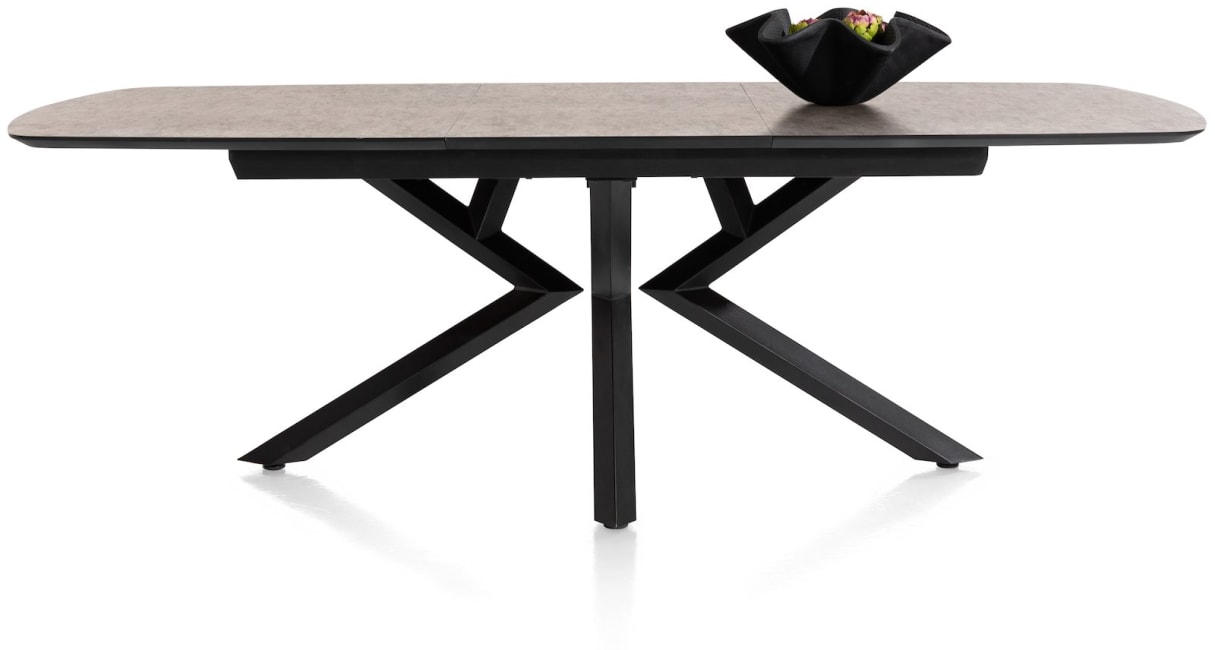 Masura ovale uitschuiftafel met metalen poot 180(+60)x110cm
