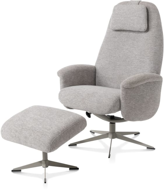 XOOON - Tonale - Relax-Sessel + Hocker - silk grey Fuß